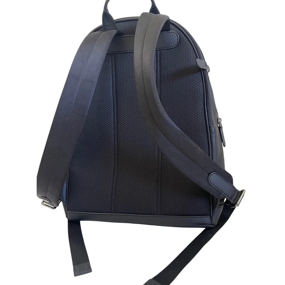 Michael Kors Hudson Commuter Black‎ Pebble Leather Striped Backpack Work Travel